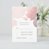 Rose Gold Blätter Hochzeit im Herbst RSVP Cards Karte (Stehend Vorderseite)