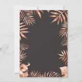 Rose Gold Blätter Junggeselinnen-Abschied Einladun Einladung (Rückseite)