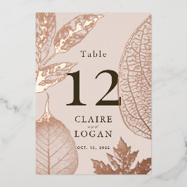 Rose Gold Blätter Pink Beige Hochzeitsstimmung Tis Folieneinladung