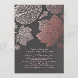 Rose Gold Blätter Vintag Rustikale Hochzeit im Her Einladung