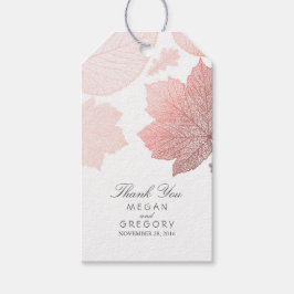 Rose Gold Blätter Weiße Hochzeit im Herbst Geschenkanhänger