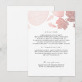 Rose Gold Blätter Weiße Hochzeiten Details Begleitkarte (Vorne/Hinten)