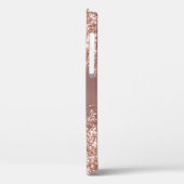 Rose Gold Bling Luxus Sparkle Glitzer Monogram Case-Mate iPhone Hülle (Rückseite / Links)