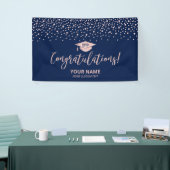 Rose Gold Blue Confetti Gratulation Abschluss Banner (Messeveranstaltung)