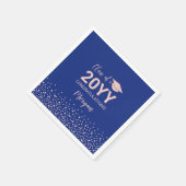 Rose gold & Blue Confetti Klasse des Abschlusses Serviette (Ecke)