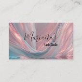 Rose Gold Blue Drapes Moderne Visitenkarte (Vorderseite)