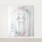 Rose Gold Blue Green Baby Dusche Foto Hintergrund Wandteppich (Vorderseite)