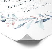 Rose Gold Blue Green Geometric Wedding Sign Poster (Ecke)