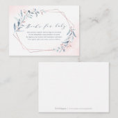 Rose Gold Blue Greenerric Geometric Books Request Begleitkarte (Vorne/Hinten)