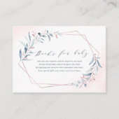 Rose Gold Blue Greenerric Geometric Books Request Begleitkarte (Vorderseite)