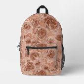 Rose Gold Blume Blume Glitzer Metallic Look Bedruckter Rucksack (Vorderseite)
