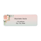 Rose Gold Blume grüne Rücksendeadresse (Vorne)