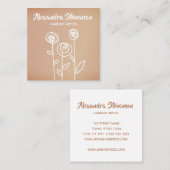 Rose Gold Blume leicht Zeichnend Quadratische Visitenkarte (Vorne/Hinten)