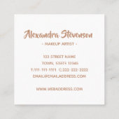 Rose Gold Blume leicht Zeichnend Quadratische Visitenkarte (Rückseite)