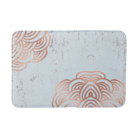 Rose Gold Blume Mandala Bath Mat Badematte (Vorderseite)