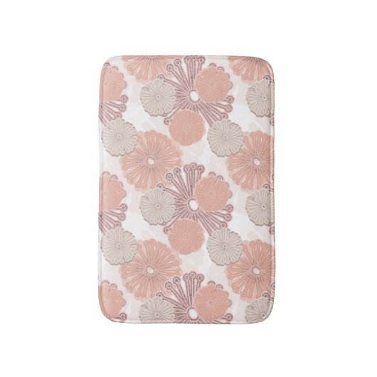 Rose Gold Blume Muster Badematte (Vorderseite Vertikal)