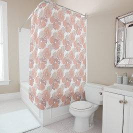 Rose Gold Blume Muster Duschvorhang