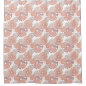 Rose Gold Blume Muster Duschvorhang (Vorderseite)