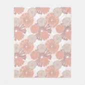 Rose Gold Blume Muster Fleecedecke (Vorderseite)