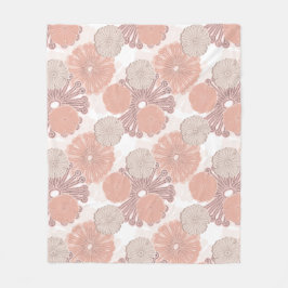 Rose Gold Blume Muster Fleecedecke