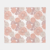 Rose Gold Blume Muster Fleecedecke (Vorderseite (Horizontal))