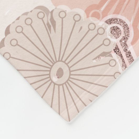 Rose Gold Blume Muster Fleecedecke (Ecke)