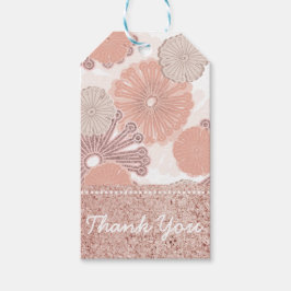 Rose Gold Blume Muster Geschenkanhänger