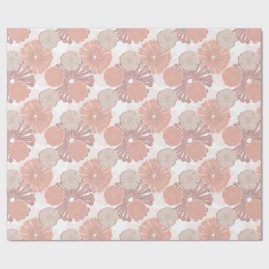 Rose Gold Blume Muster Geschenkpapier (Flach)