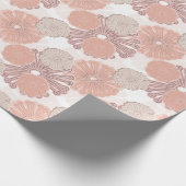 Rose Gold Blume Muster Geschenkpapier (Ecke)
