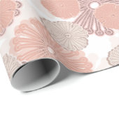 Rose Gold Blume Muster Geschenkpapier (Rolleneckpunkt)