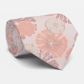 Rose Gold Blume Muster Krawatte (Gerollt)
