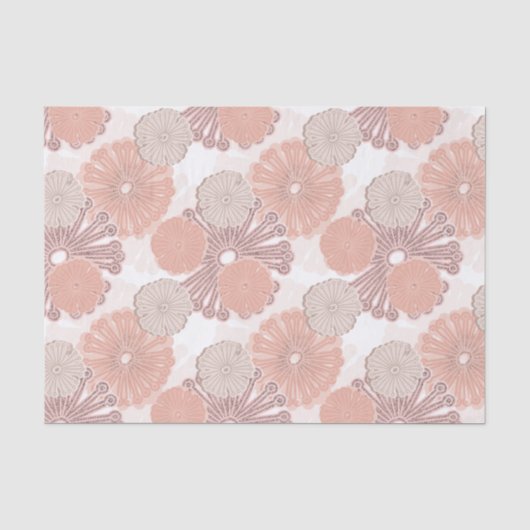Rose Gold Blume Muster Seidenpapier (Vorderseite)