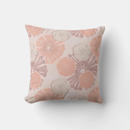Rose Gold Blume Muster und Monogramm Kissen