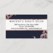 Rose Gold Blume Navy Blue Loyalty Discount Punch Treuekarte (Rückseite)