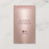 Rose Gold Blume Splash Hair Stylist Makeup Artist Visitenkarte (Rückseite)
