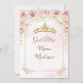 Rose Gold Blume und Gold Glitzer Quinceanera Einladung (Rückseite)