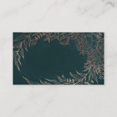 Rose Gold Blume Wreath Emerald Green Wedding Platzkarte (Vorderseite)