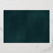 Rose Gold Blume Wreath Emerald TWO Foil Info Card Folieneinladung (Rückseite)