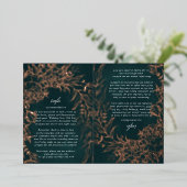 Rose Gold Blume Wreath Emerald TWO Foil Info Card Folieneinladung (Stehend vorne)