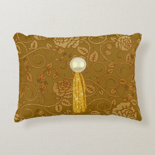 Rose Gold Blumen- Faux-Schimmer-Jewel-Tassel Zierkissen