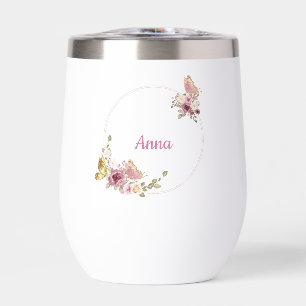 Rose Gold Blumen Schmetterling Benutzerdefinierter
