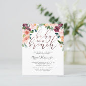 Rose Gold Blumenbrunch Babydusche (Stehend Vorderseite)