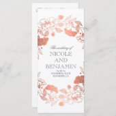 Rose Gold Blumengarten Hochzeitsprogramme Programm (Vorne/Hinten)