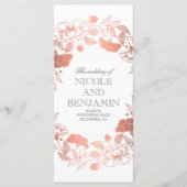 Rose Gold Blumengarten Hochzeitsprogramme Programm (Vorderseite)