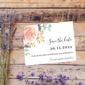 Rose Gold Blumengeburtskarte Save the Date