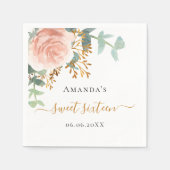 Rose Gold Blumengrün elegant Sweet 16 Serviette (Vorderseite)