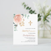 Rose Gold Blumenhaushalt erste Einladung (Stehend Vorderseite)