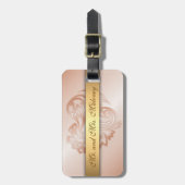 Rose Gold Blumenherz Gepäckanhänger (Vorderseite vertikal)