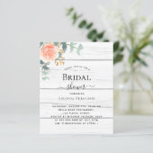 Rose Gold Blumenholz Budget Brautparty (Stehend Vorderseite)