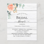 Rose Gold Blumenholz Budget Brautparty (Vorderseite)